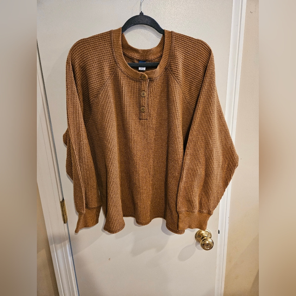 Brown Waffleknit Shirt
